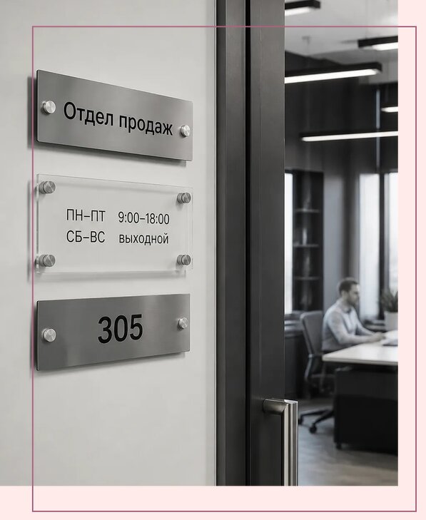 Офисные таблички на дверь в Курчатове по цене от 4992 р. | Аванза-Крч